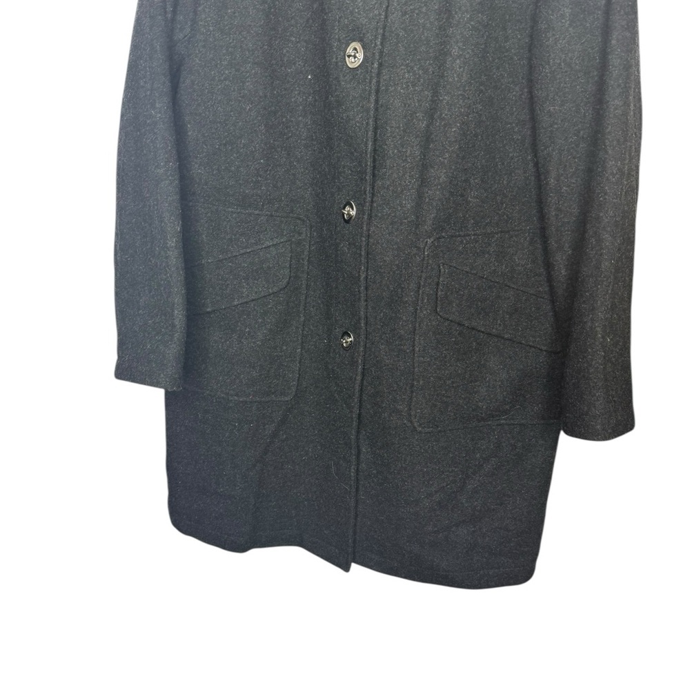 Harve Benard Wool Gray coat twist / turn lock Size 16 - Picture 4 of 8